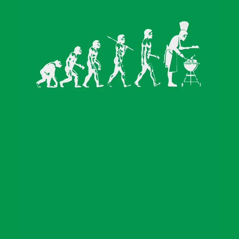 Evolution grillen Fleisch Witz Spaß Mann Geschenk