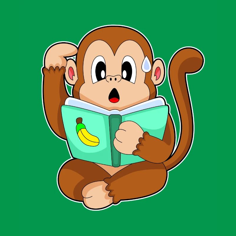 Monkey Reading Book