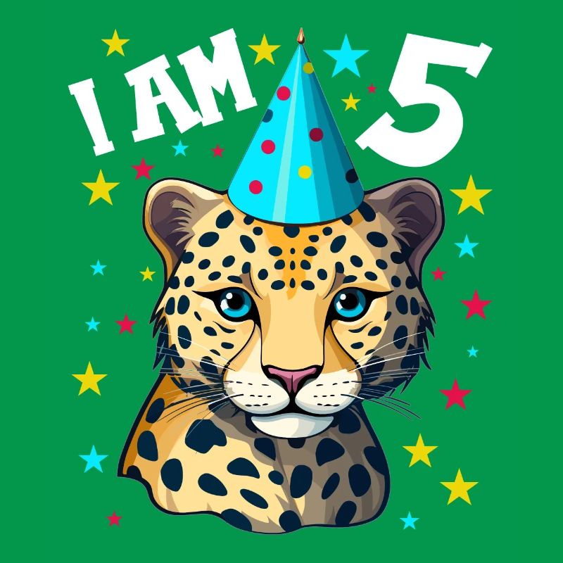Ich bin 5 Jahre alt Leoparde Leopard 5. Geburtstag