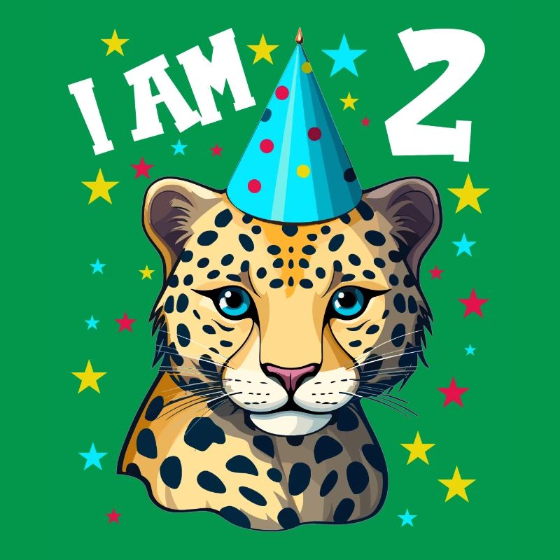 2. Geburtstag Ich bin 2 Jahre alt Leoparde Leopard