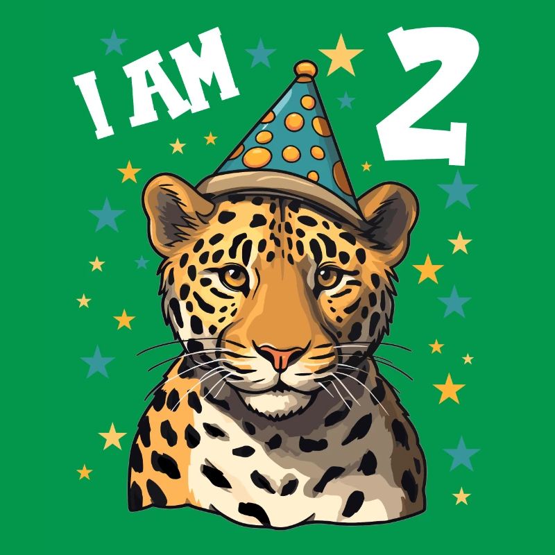 2. Geburtstag Ich bin 2 Jahre alt Leoparde Leopard