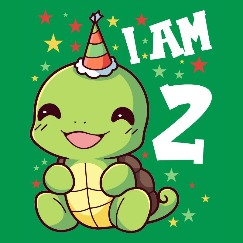 Ich bin 2 Schildkröten Schildkröte 2. Geburtstag