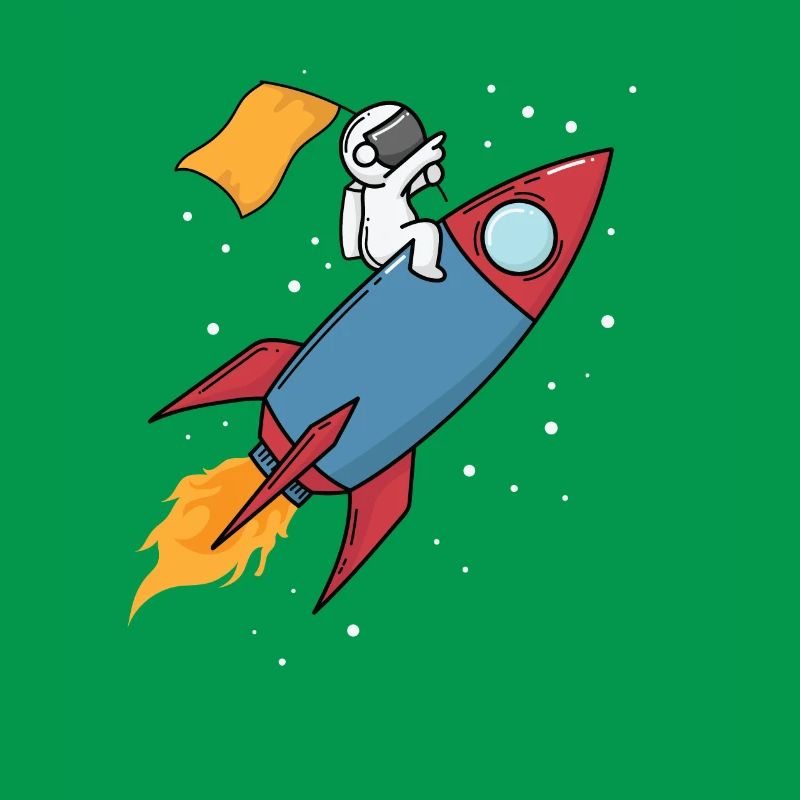 Astronaut on a rocket