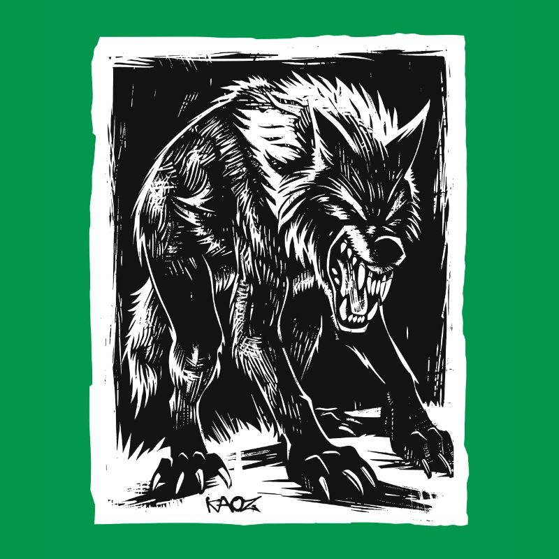Böser Horror-Werwolf oder Wolf