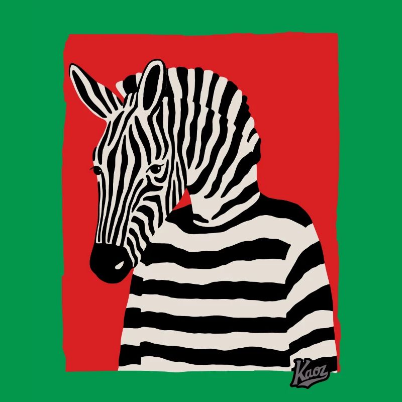 Cartoon Comic Kunst eines Zebra mit Pullover