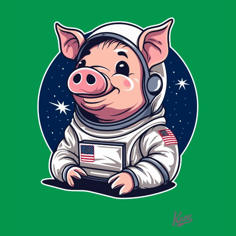Conception de cochon drôle mignon de l’espace