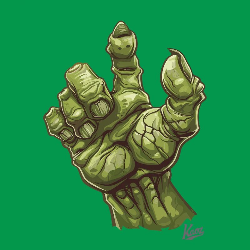 Massive grüne Ork- oder Oger-Monster-Hand
