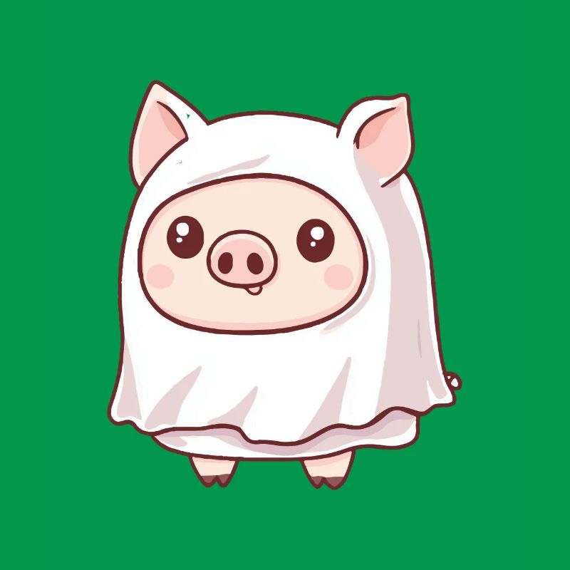 Pig Halloween Comic Ghost