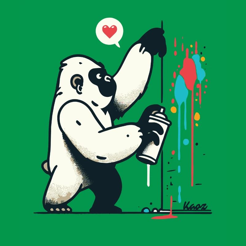Graffiti gorilla with spray can