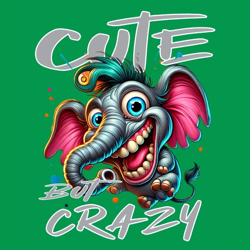 Cute but Crazy Elephant Comic Style