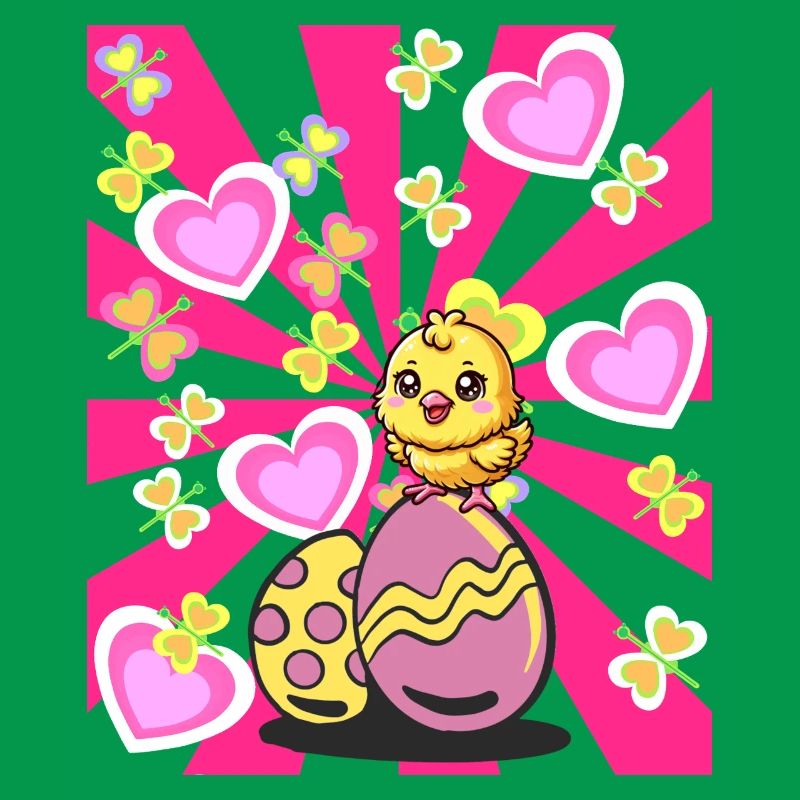 Easter Retro Chick Easter Egg Easter Eggs Kids 80s