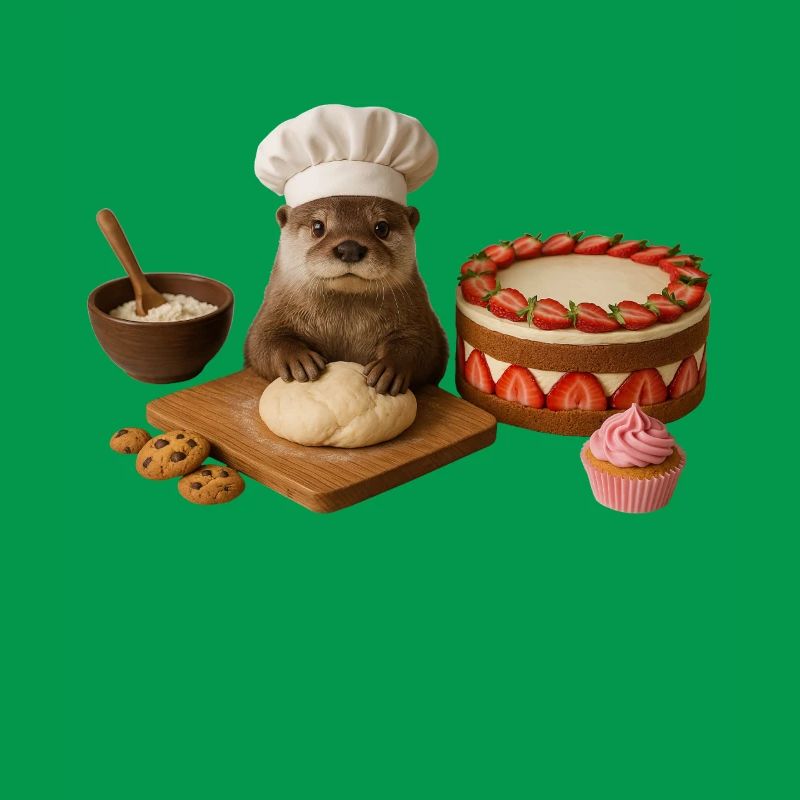 Otter Baking Cake Bread