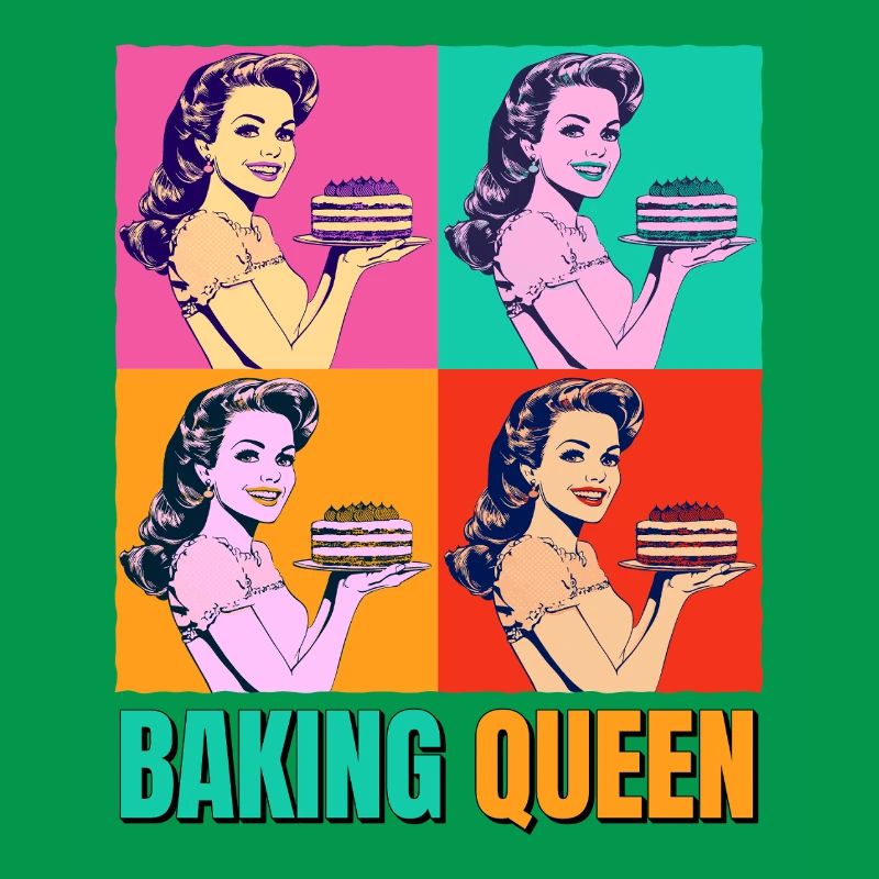Backen Torte Backkönigin Backfee Bäckerin Pop Art
