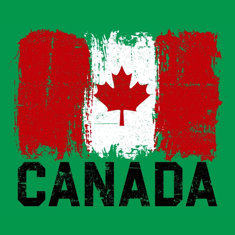 Grunge Canada Flag Maple Leaf Art