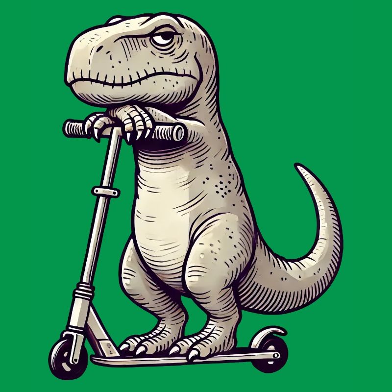 Grumpy Dino T-Rex sur Kickroller Comic