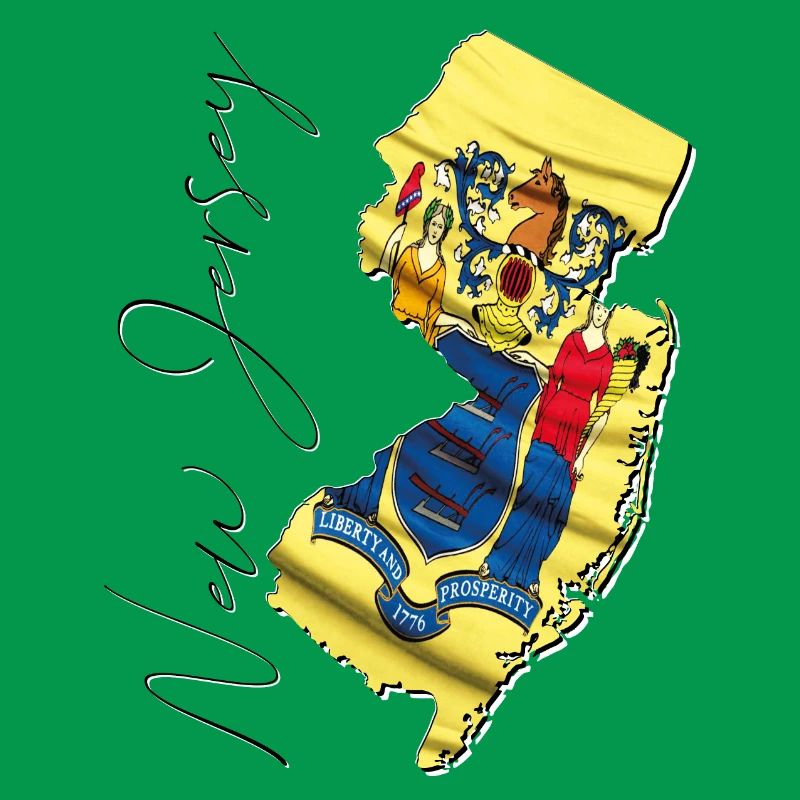 New Jersey (États-Unis) | Drapeau réel | Flag Map Script