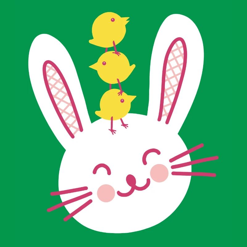 Easter Bunny and Three Cute Chicks