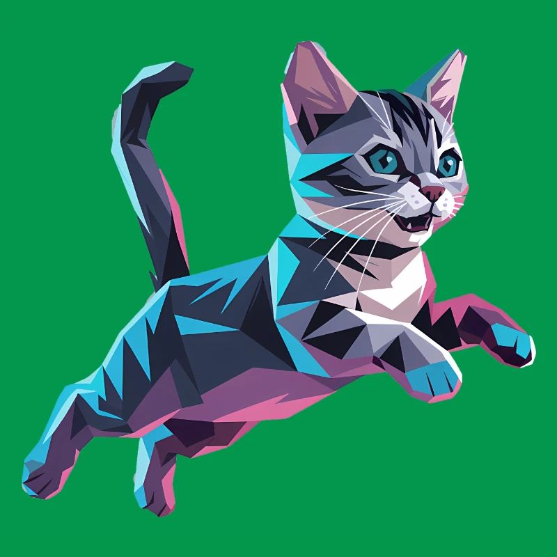 Kitten - Cool Low Poly Logo