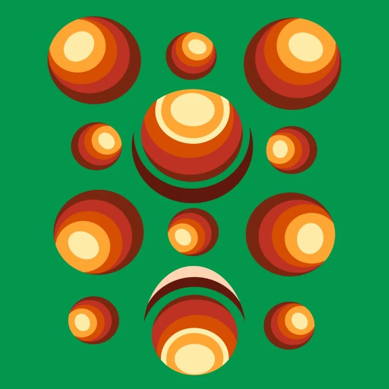 Retro Circle Pattern 70s Crescent