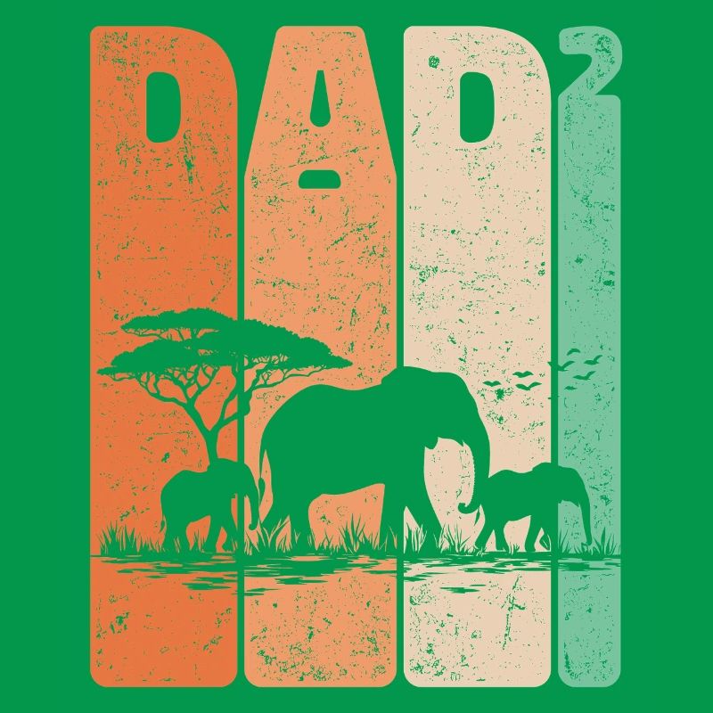 Retro Elephant Design Dad High 2 Dads Gift