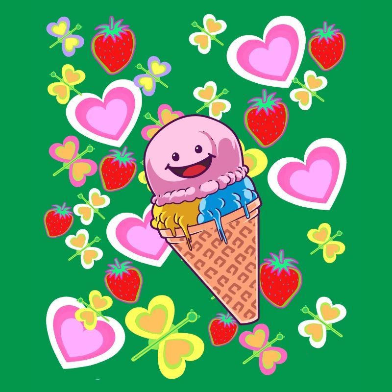 Sommer Retro Eis Eiskrem Kinder Kind Eiscrem