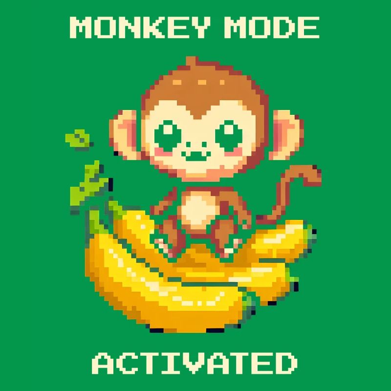 Monkey Mode Enabled | Monkey, Banana, Cute