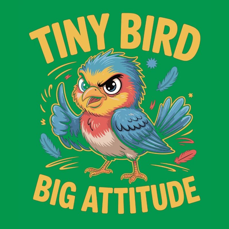 Tiny Bird Big Attitude Vogel Spruch