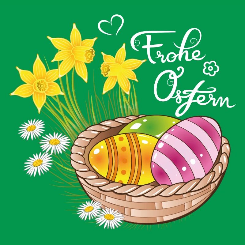 Happy Easter Easter basket Easter eggs Easter flowers eggs