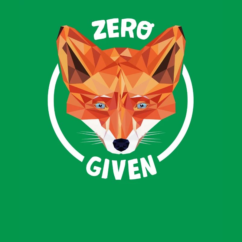Fuchs Low Poly Design Spruch: Zero Fucks Given