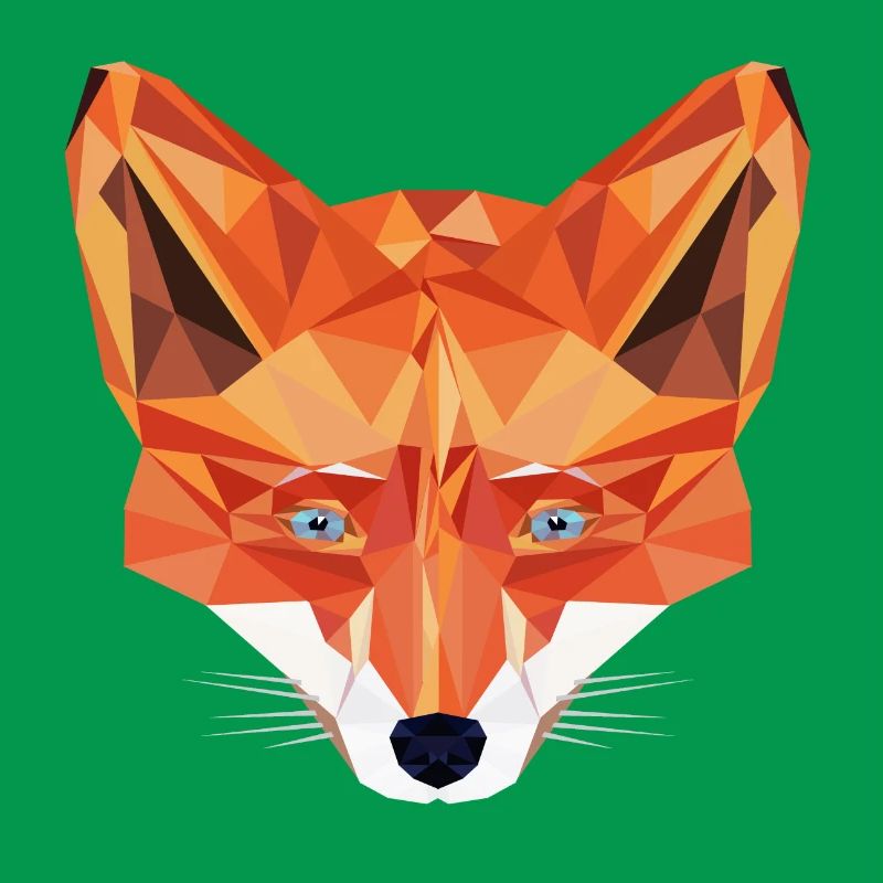 Fuchs Low Poly Design Wild forest animal head