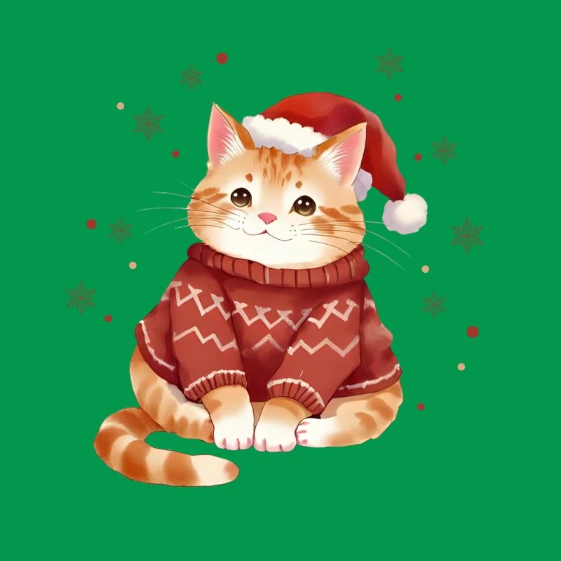 Conception de pull de Noël chat confortable