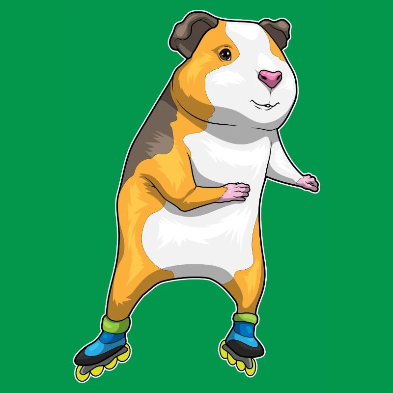 Guinea pig inline skating roller skates