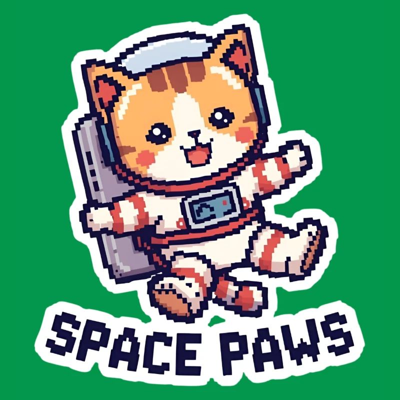 Space Paws – Chat pixel dans l’espace