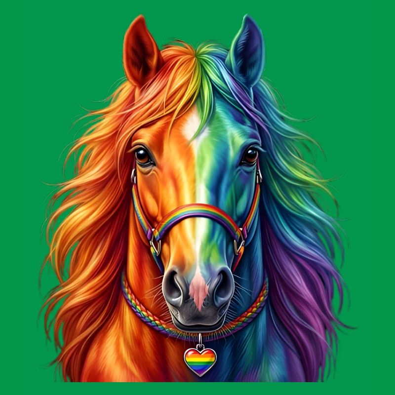 Regenbogenpferd / Pferd in Regenbogenfarben