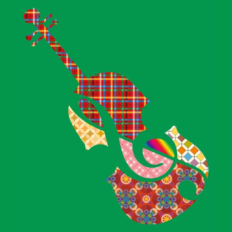 beau violon patchwork avec clé de sol