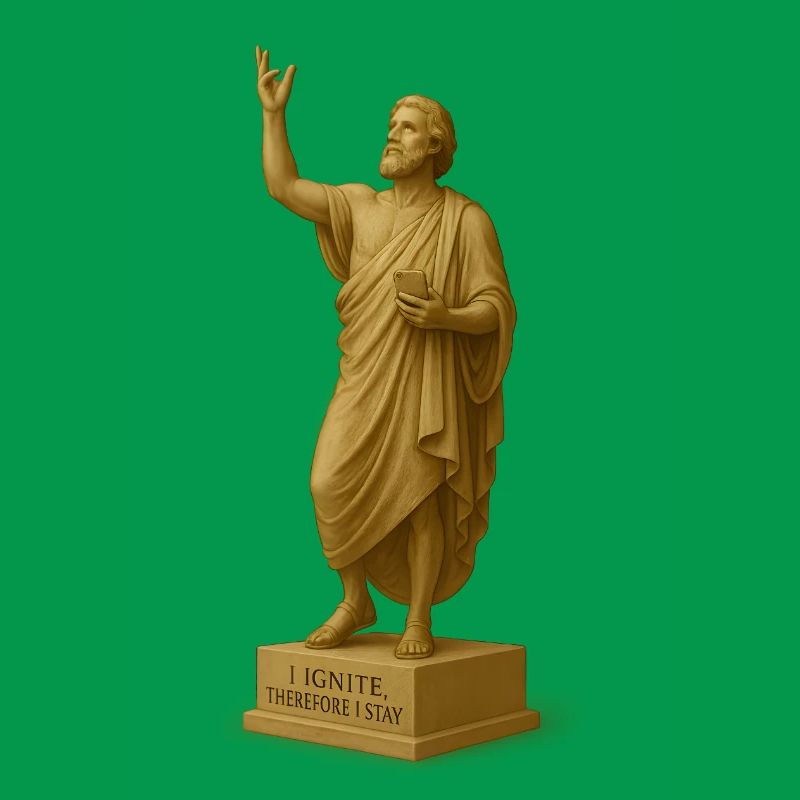 Religious sculpture with message