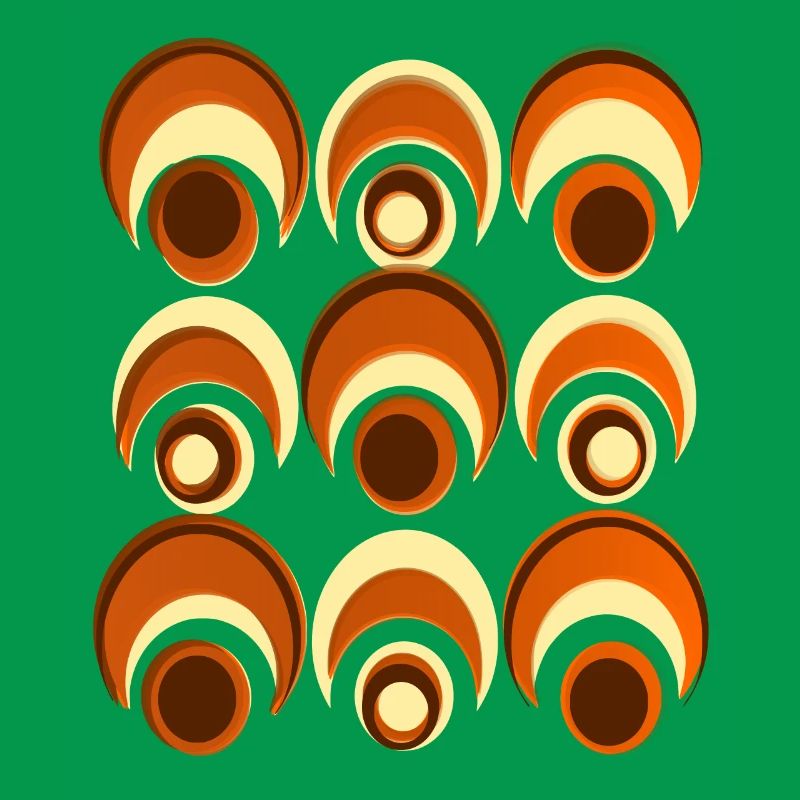 60s 70s Retro Pattern Circle Style Pattern