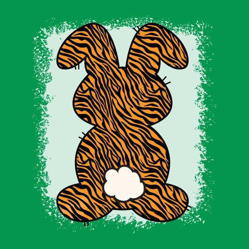 Tiger Pattern Rabbit Bleached Easter