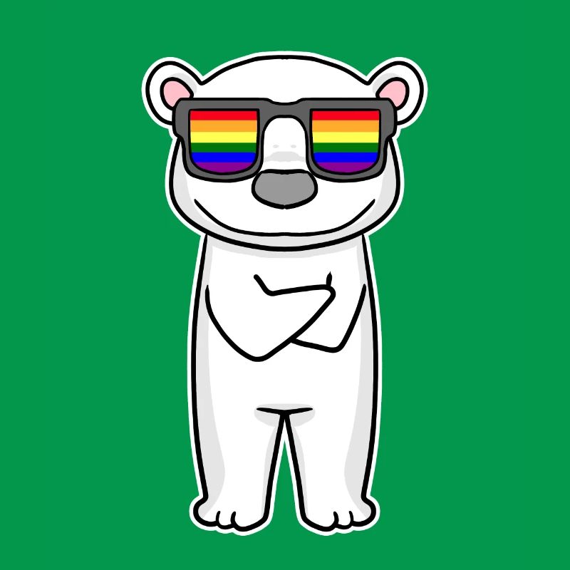 Regenbogen - Eisbär mit Brille