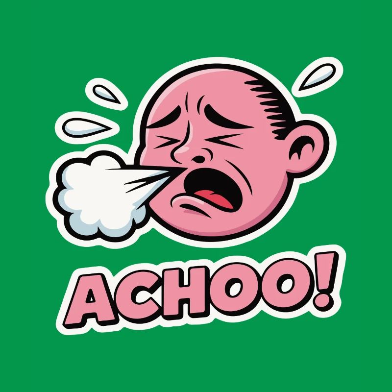 Vintage Comic Sneeze Expression Design