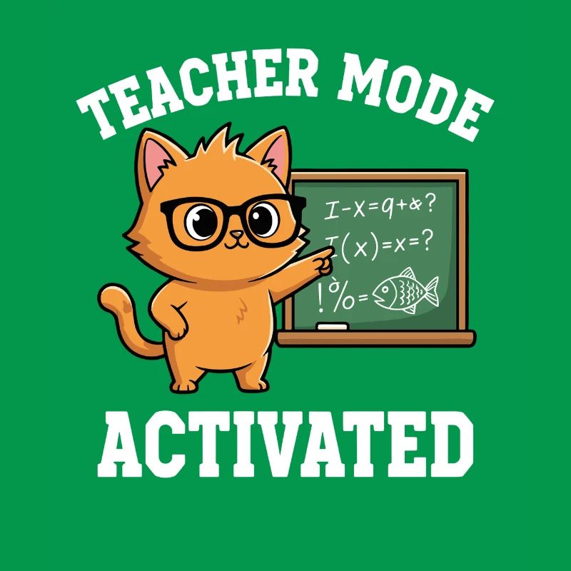 Mode professeur activé Chat enseignant Déclaration drôle