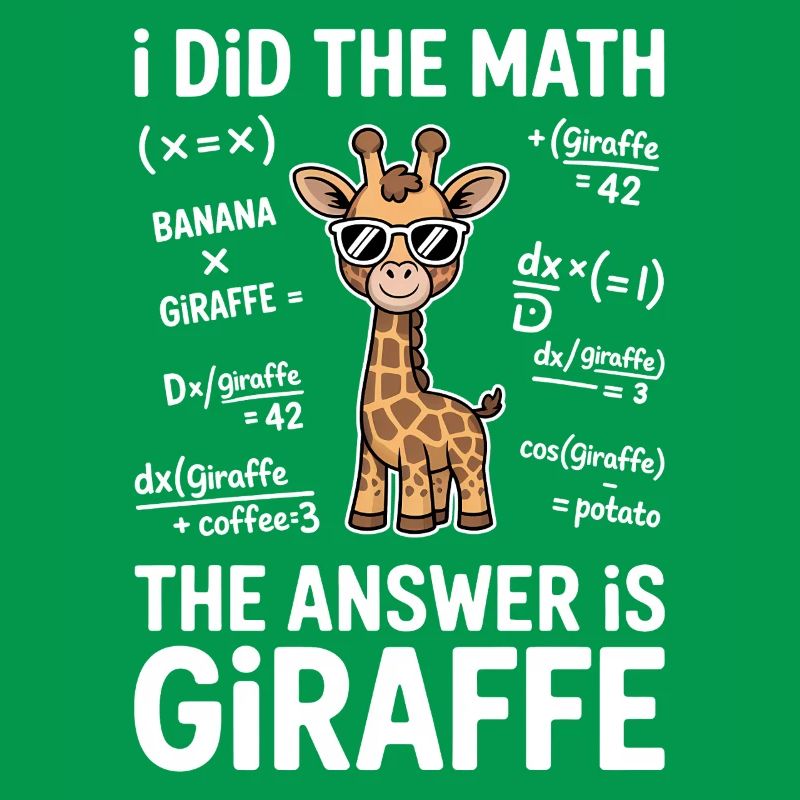 Math Sayings Giraffe Funny Math Gift