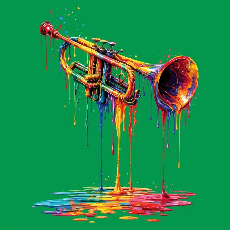 Trumpet mit tropfender Farbe