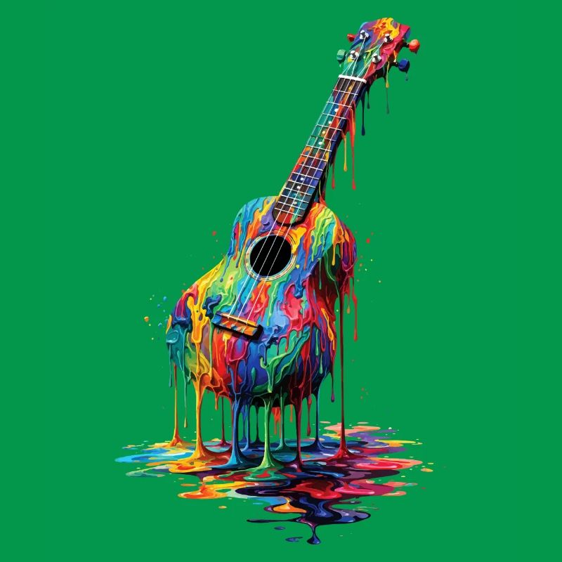 Ukulele mit tropfender Farbe