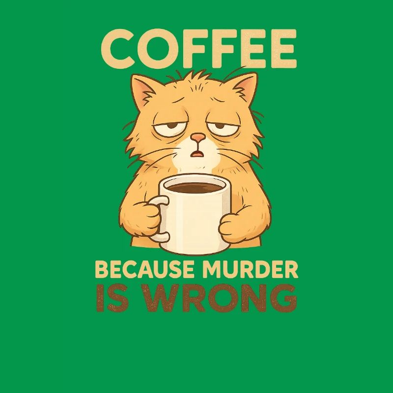 Müde Kaffe Katze - Coffee because murder is wrong
