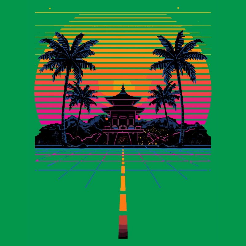 Design esthétique Vaporwave Synthwave Retro Pixel