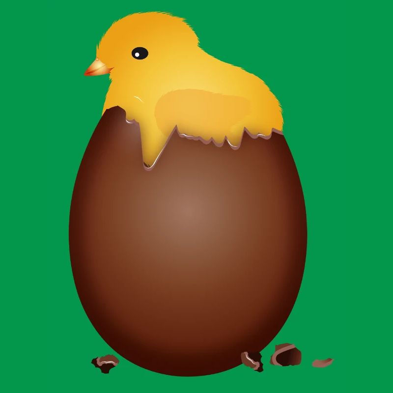 Chocolate Easter Egg with Cute Chick