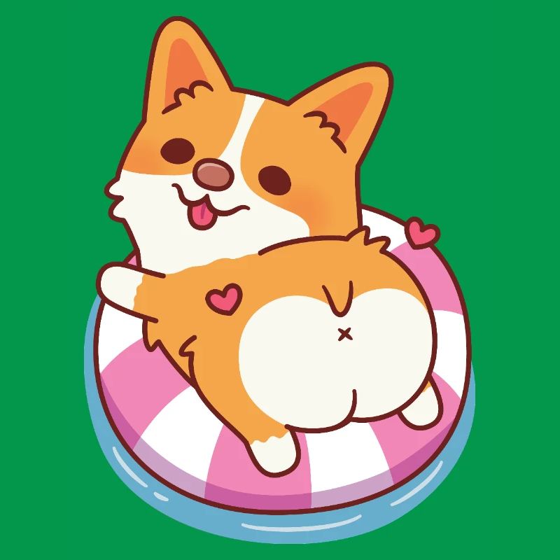 Cute Corgi Chilling On Pool Float Summer