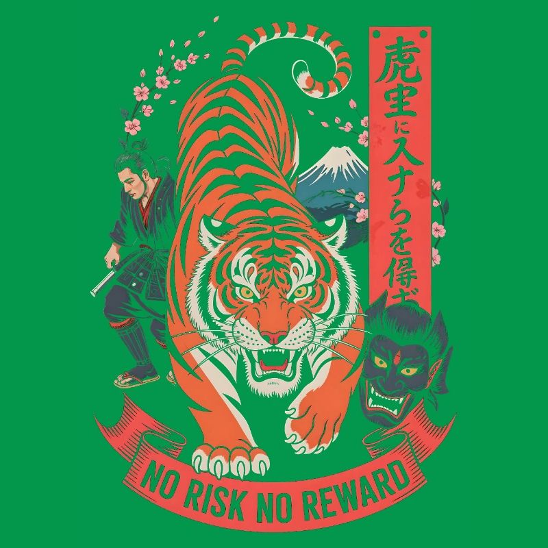 Design du Tiger Samurai Sans Risque Sans Récompense