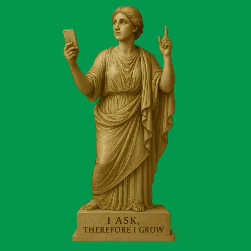 Ancient Philosopher Statue with Message